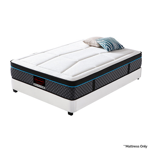 Soft 6 zone memory foam pocket spring mattress with Coolmax cover, 30cm Queen