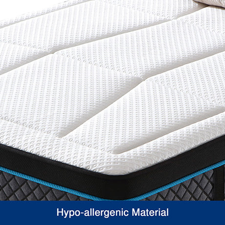 Soft 6 zone memory foam pocket spring mattress with Coolmax cover, 30cm Queen