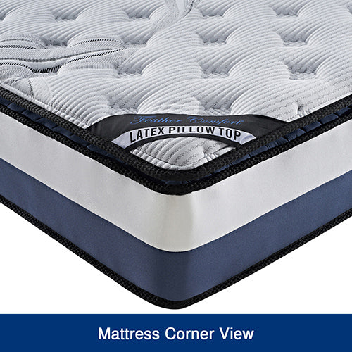 Medium latex pillow top pocket spring mattress, 28cm king
