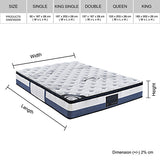 Medium Firm Latex Pillow Top Pocket Spring Mattress, 28cm King Single
