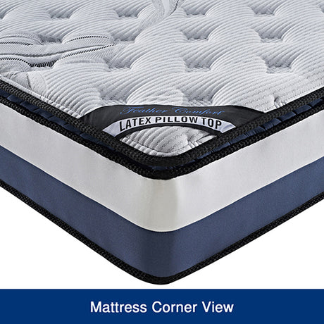 Medium Latex Pillow Top Pocket Spring Mattress, 28cm Single