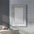 Cumberland River silver rectangular wall mirror in a hallway
