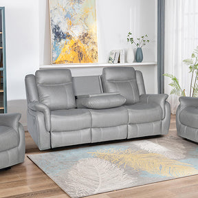 Torrox grey fabric recliner sofa in a modern living room
