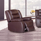 Luxurious Brown Faux Leather Single Seater Recliner Sofa Chair