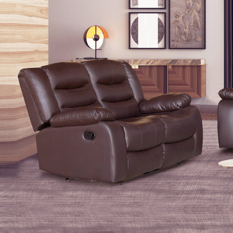 Nerja brown faux leather recliner sofa in a modern living room