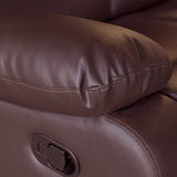 Elegant Brown Faux Leather 2 Seater Recliner