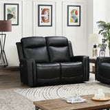 Mijas black faux leather recliner sofa in a modern living room