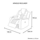 Electric Recliner Lounge Armchair in Rhino Fabric