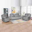 Finest Grey Fabric Recliner Sofa Set — 3+2+1 Seater, Strong Metal Frame — Allure Home Collections