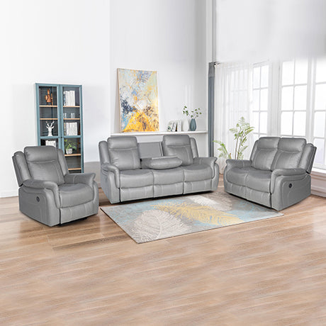 Finest Grey Fabric Recliner Sofa Set — 3+2+1 Seater, Strong Metal Frame — Allure Home Collections
