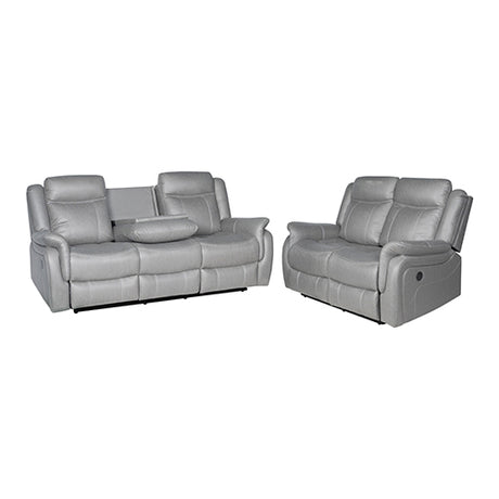 Carlton Finest Grey Fabric Recliner Sofa Set — 3-Seater, 2-Seater and Single — Allure Home Collections