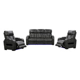 Harrison Recliner Set, 3 and 1 Seater, Grey, view 2
