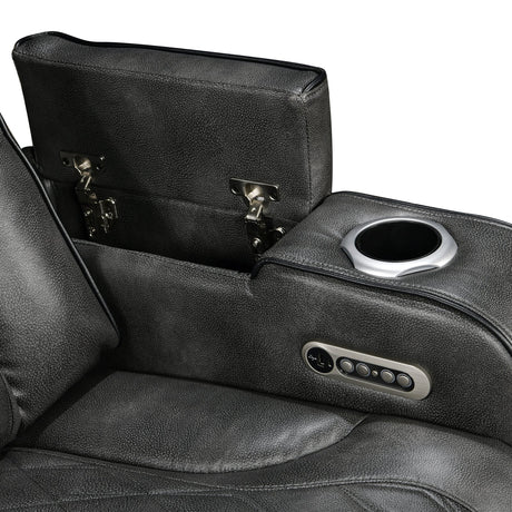 Harrison Recliner Set, 3 and 1 Seater, Grey, view 6