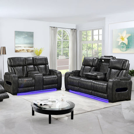 Harrison Recliner Set, 3 and 2 Seater, Grey