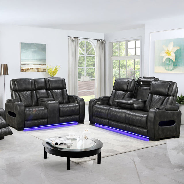 Harrison Recliner Set, 3 and 2 Seater, Grey