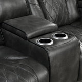 Harrison Recliner Set, 3 and 2 Seater, Grey, view 5