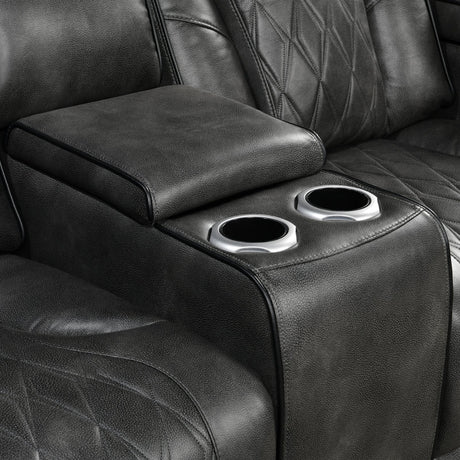 Harrison Recliner Set, 3 and 2 Seater, Grey, view 5