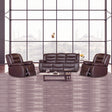 Nerja brown faux leather recliner sofa in a modern living room