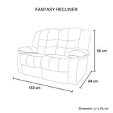 Elegant Black Faux Leather Recliner Sofa