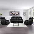 Tarifa black electric leather recliner set with three seater and two single recliners