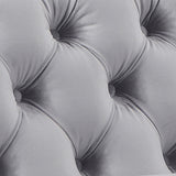 Jacques Classic Button Tufted Sofa in Grey Velvet