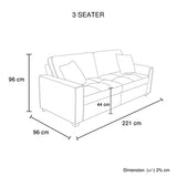 Frigiliana 3+2 Seater Sofa, Charcoal