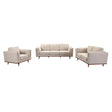 Marbella beige fabric sofa in a modern living room