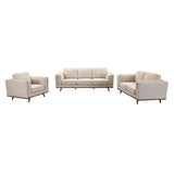Marbella beige fabric sofa in a modern living room