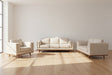 Marbella beige fabric sofa in a modern living room