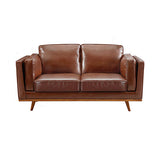 Brown Leather Lounge Sofa Set 3+2+1