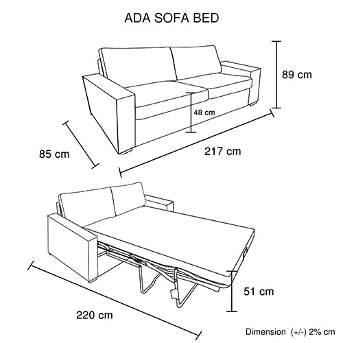 Soller 3 Seater Sofa Bed, Beige
