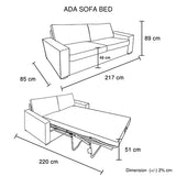 Soller 3 Seater Sofa Bed, Beige