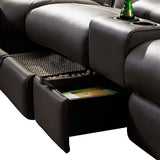 Genuine Leather Electric Recliner Corner Sofa