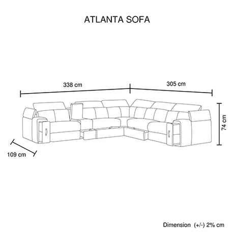 Valldemossa 6 Seater Corner Sofa, Grey