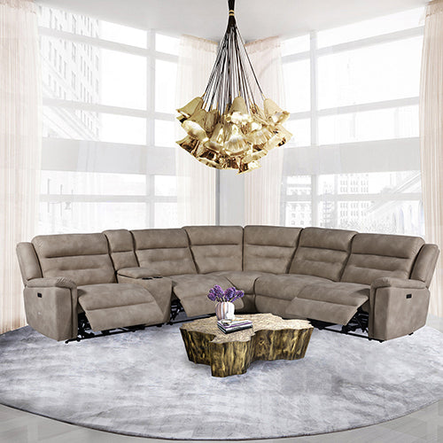 Denia 6 Seater Recliner Sofa, Taupe