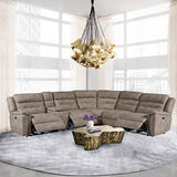 Denia 6 Seater Recliner Sofa, Taupe