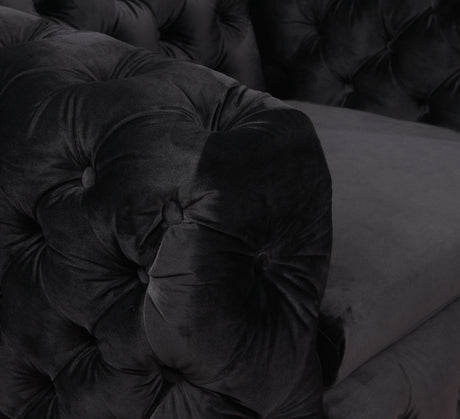 Jacques Black Velvet Single Seater Sofa Armchair with Metal Legs