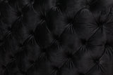 Jacques Black Velvet Single Seater Sofa Armchair with Metal Legs