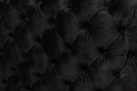 Jacques Black Velvet Single Seater Sofa Armchair with Metal Legs