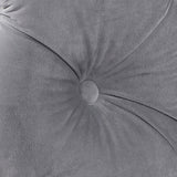 Jacques Velvet Button Tufted Single Seater Grey Sofa Armchair with Metal Legs