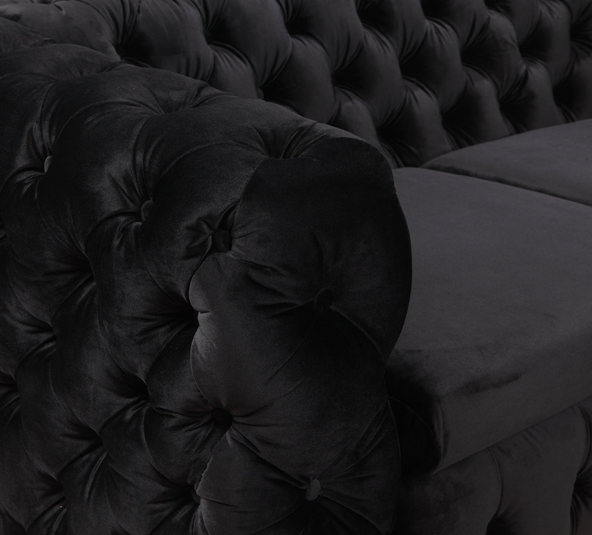 Salobrena 3 Seater Sofa, Black