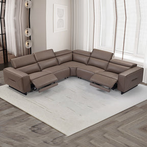 Alcudia leather corner sofa in a modern living room