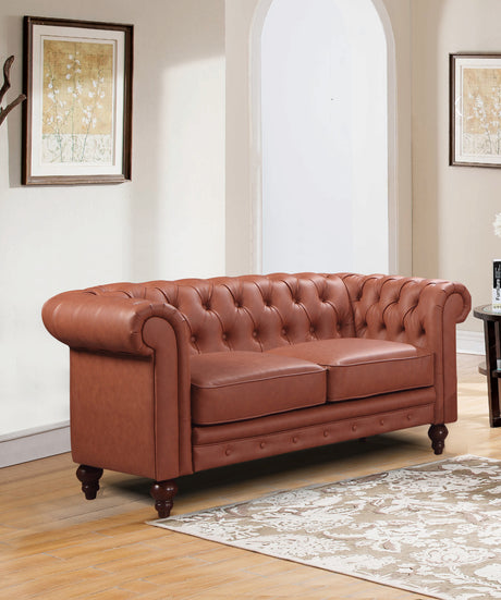 Madeline Two Seater Sofa, Brown, view 2