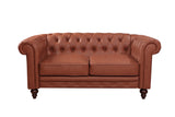 Madeline Two Seater Sofa, Brown