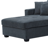 Milano Corner Sofa Chaise — Charcoal Polyester Fabric, Individual Pocket Springs, Two Pillows — Allure Home Collections