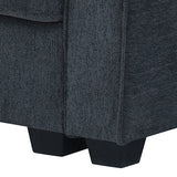 Milano Corner Sofa Chaise — Charcoal Polyester Fabric, Individual Pocket Springs, Two Pillows — Allure Home Collections