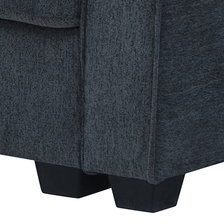 Milano Corner Sofa Chaise — Charcoal Polyester Fabric, Individual Pocket Springs, Two Pillows — Allure Home Collections