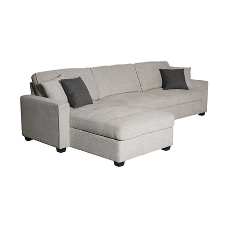 Milano Corner Sofa Chaise — Grey/Charcoal, Polyester Fabric, Individual Pocket Springs — Allure Home Collections