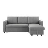 Murry Grey 2-Seater Sofa Bed with Pull-Out Storage and Chaise — Allure Home Collections