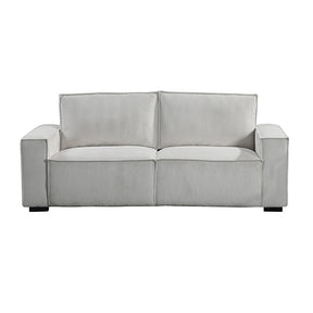 Blanes beige fabric 3 seater knock down sofa with wooden structure